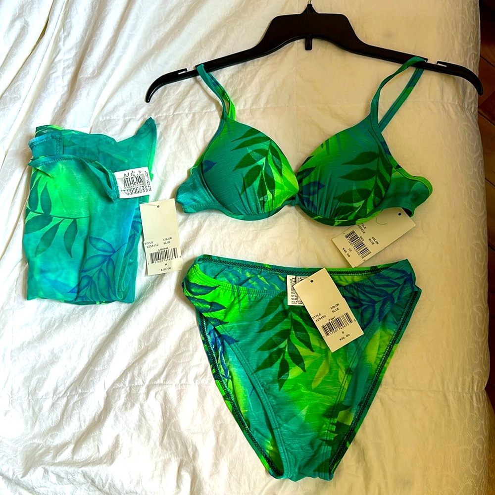 Athena High Cut Push Up Bikini Set Sarong 8 / 10 NEW